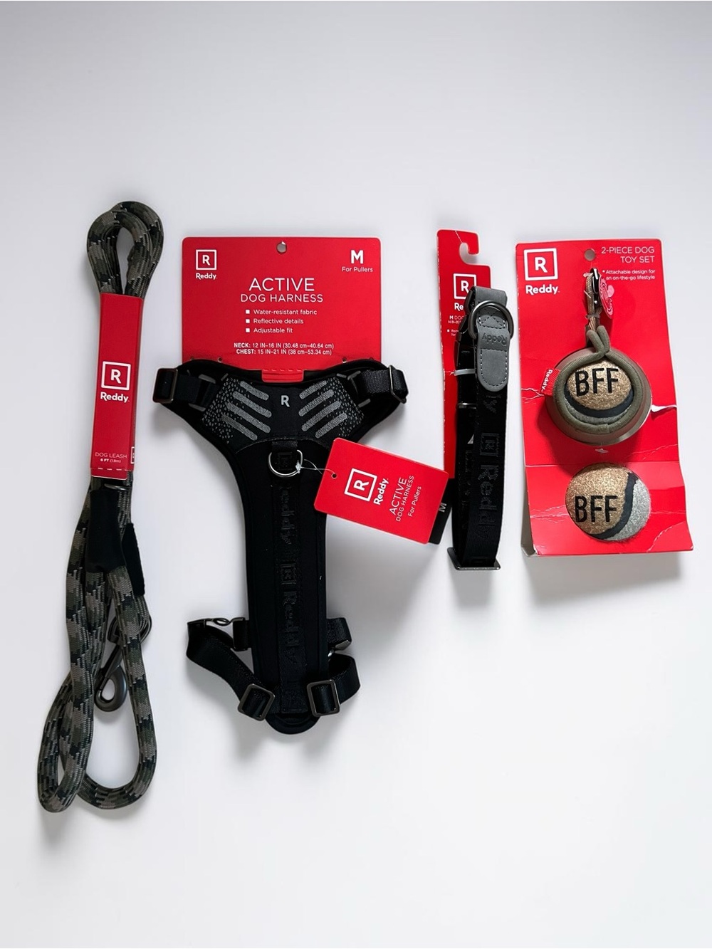 Reddy Active Dog Harness, Leash, Collar and BFF Toy Set
